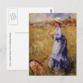 Girl Gathering Flowers door Renoir Briefkaart (Voorkant / Achterkant)