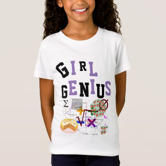 GIRL GENIUS Tshirt Science NOM mathématique sur le (Devant)