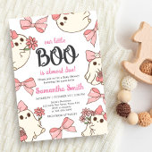 Girl Ghost Little Boo Halloween Baby shower Kaart