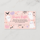 Girl Ghost Little Boo is een Halloween Baby shower Informatiekaartje (Voorkant)