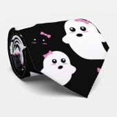 Girl Ghost Pattern Stropdas (Opgerold)