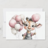 Girl Giraffe Baby Shower Invitation (Dos)