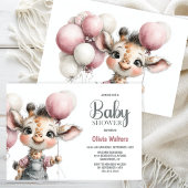 Girl Giraffe Baby Shower Invitation