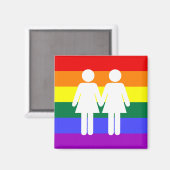Girl + Girl Rainbow Magnet Magneet (Voorkant / Achterkant)