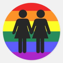 Girl + Girl Rainbow Sticker