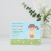 Girl Go Easter Egg Hunt Uitnodigingen (Staand voorkant)