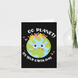 Girl Go Planet is uw aardse Shirt Schattigee Kinde Kaart