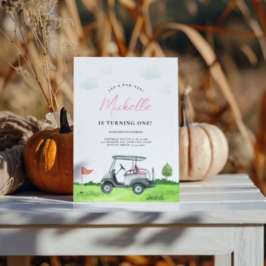 Girl Golf Verjaardag Uitnodiging