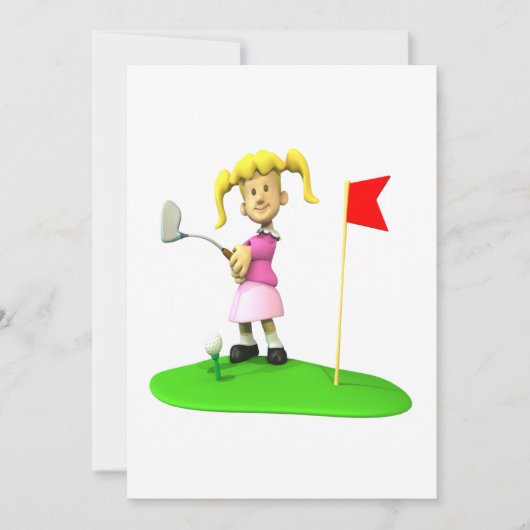 Girl Golfer Kaart (Voorkant)