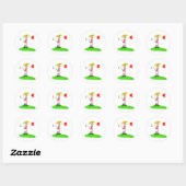 Girl Golfer Ronde Sticker (Vel)