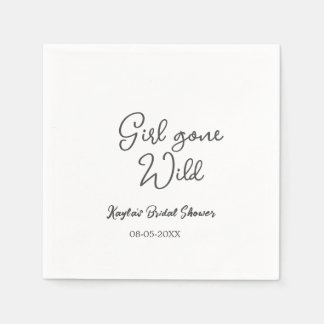 Girl gone wild bridal shower name date simple mini servet