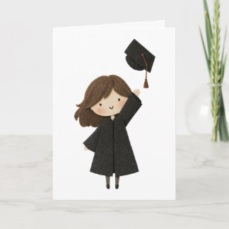 Girl Graduation Card-Folded Card Kaart