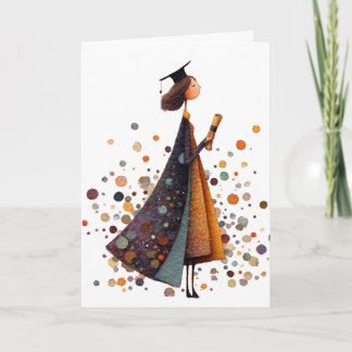 Girl Graduation Folded Card Kaart