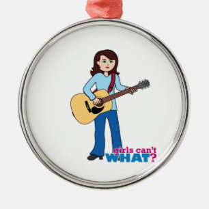 Girl Guitar Player Metalen Ornament