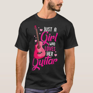 Girl Guitar Player Vrouw Guitarist Kinder Music Pi T-shirt