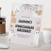 Girl Halloween Birthday Welcome Sign Reclamebord Met Voetstuk (Insitu)