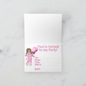 Girl Hearts 6e verjaardag invulling uitnodiging (Binnen)