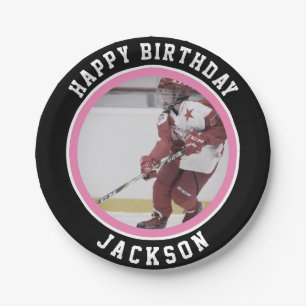 Girl Hockey Player   Ice Hockey Birthday Party Papieren Bordje