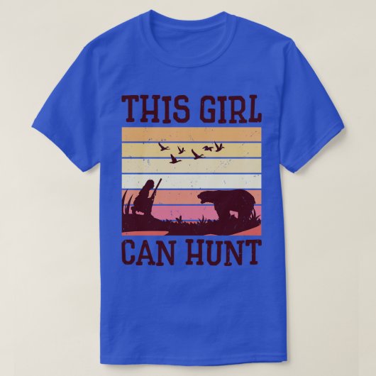 Girl Hunter Retro Wild Animal Hunt Natuur Beer Hun T-shirt (Design voorkant)