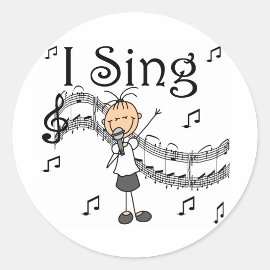 Girl I Sing Stickers Sticker (Voorkant)