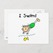 Girl I Swim T-shirts en cadeautjes Briefkaart (Voorkant / Achterkant)