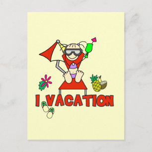 Girl I Vacation T-shirts en cadeautjes Briefkaart
