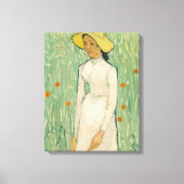 Girl in White Van Gogh Canvas Print (Voorkant)