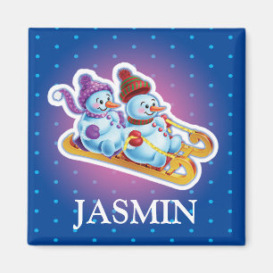 Gir'l initiaal sneeuwpoppen magneet