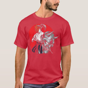 Girl Japan Warrior Mempo Kendo Katana Samurai Ninj T-shirt