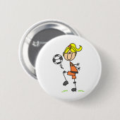 Girl Juggling Voetbal Button (Voorkant /achterkant)