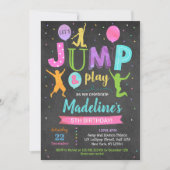 Girl Jump Trampoline Park Invitations d'anniversai (Devant)