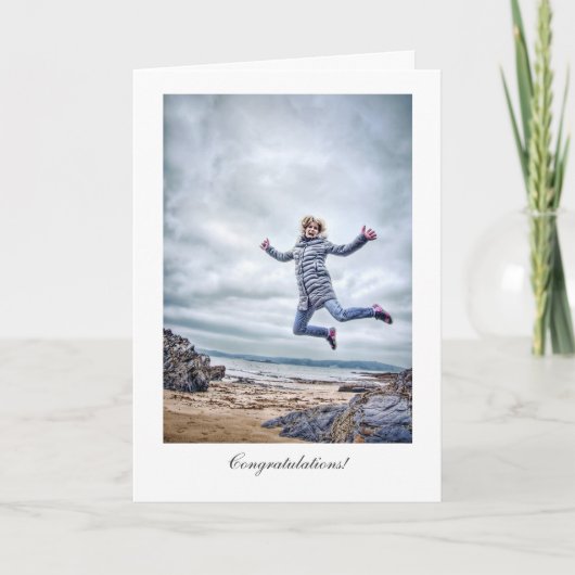 Girl Jumping for Joy - Algemeen gefeliciteerd Kaart (Voorkant)