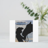 Girl Kissing Horse Briefkaart (Staand voorkant)