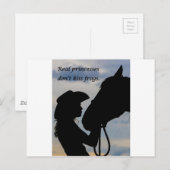 Girl Kissing Horse Briefkaart (Voorkant / Achterkant)
