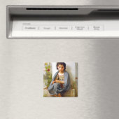 Girl Knitting, Bouguereau Magneet (Insitu (Vaatwasser))