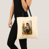 Girl Knitting, Bouguereau Tote Bag (Voorkant (product))