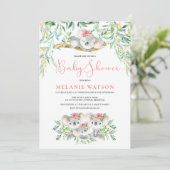Girl Koala Bush Babies Baby Shower Invitations (Debout devant)
