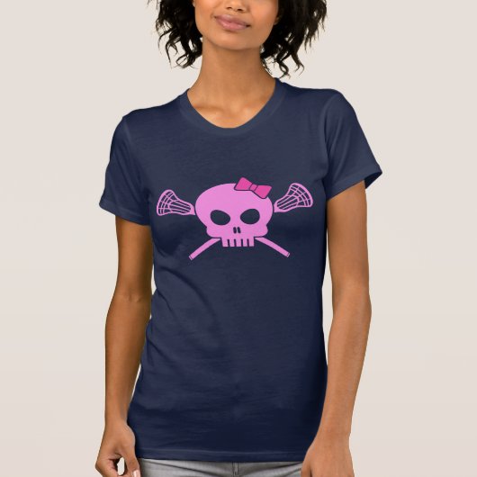 Girl Lacrosse Skull T-shirt (Voorkant)