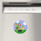 Girl Leprechauns Rainbow en Pot of Gold Magneet (Insitu (Vaatwasser))