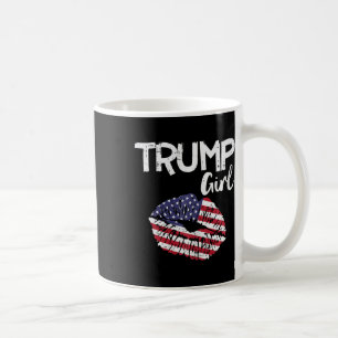 Girl Lips USA Flag Pro Stem voor Donald 2020 Gop G Koffiemok