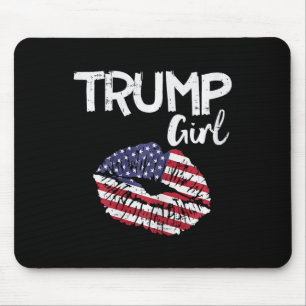 Girl Lips USA Flag Pro Stem voor Donald 2020 Gop G Muismat