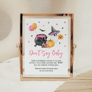 Girl Little Boo Ghost Baby shower Zeg geen Baby Poster