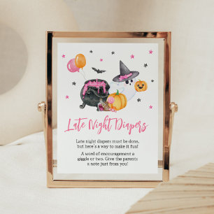 Girl Little Boo Ghost Late Night Luiers Poster