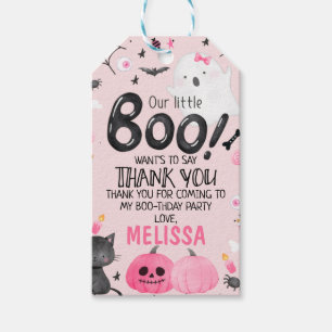 Girl Little Boo Halloween Birthday Dank je Label Cadeaulabel
