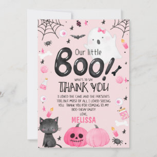 Girl Little Boo Halloween Birthday Dank je wel Kaart