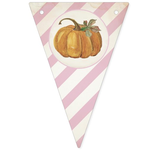 Girl Little Pumpkin Bunting Birthday Decoration Vlaggetjes (Eerste vlag)