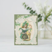 Girl Loom Doily Shamrock Clover Briefkaart (Staand voorkant)