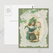 Girl Loom Doily Shamrock Clover Briefkaart (Voorkant / Achterkant)