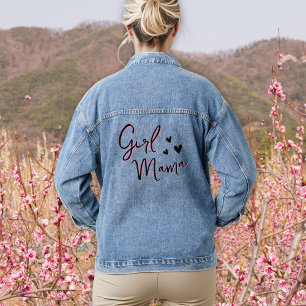 Girl Mama Heart Script Jean Jacket