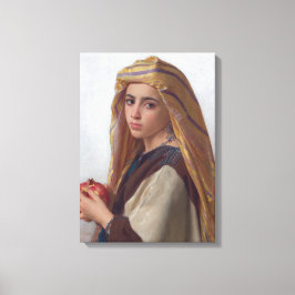 Girl met Pomegranaat door Bouguereau Canvas Afdruk